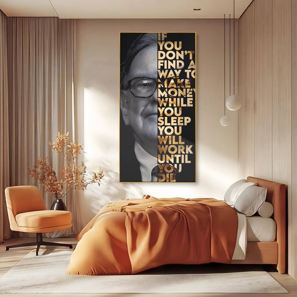 Leinwandbilder Premium LuxCanva® A1187, Warren Buffett , Geschäftsmann, Motivationsbild, Motivationsbild, Büro, Investor, leuchtende Farben