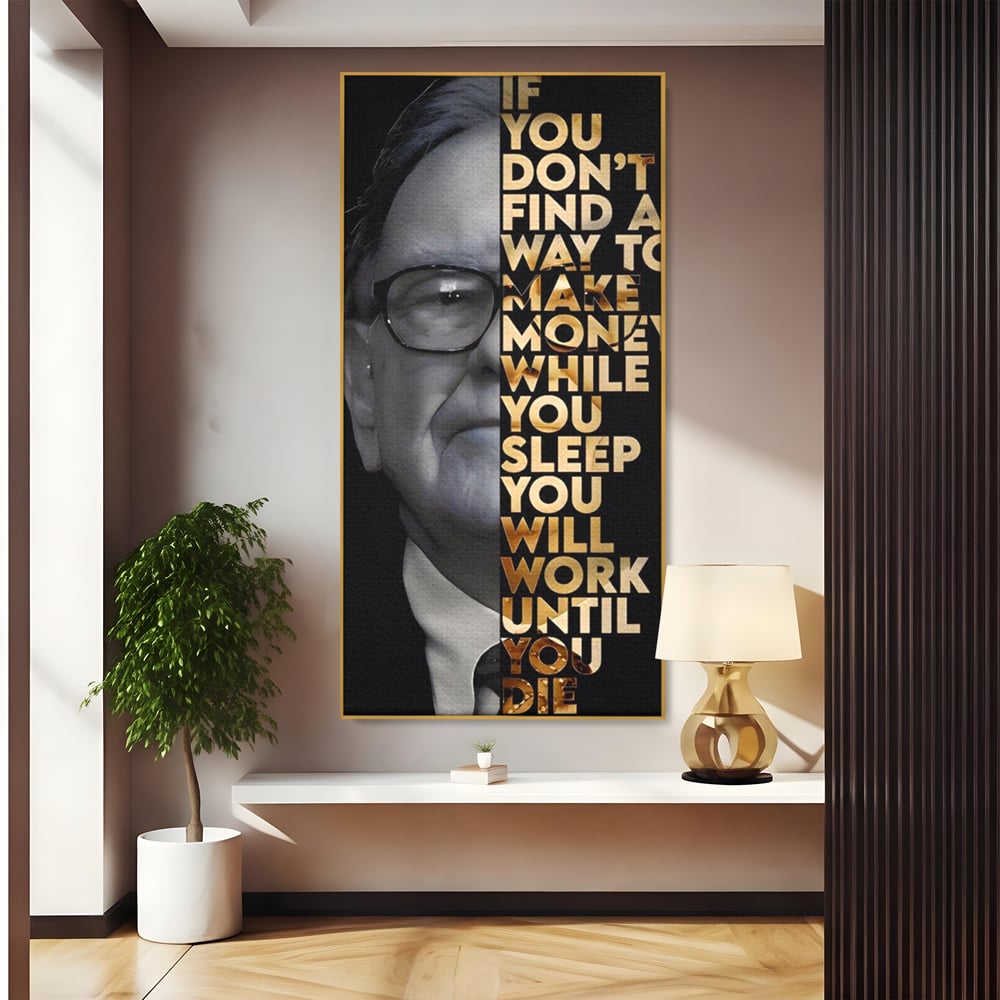 Leinwandbilder Premium LuxCanva® A1187, Warren Buffett , Geschäftsmann, Motivationsbild, Motivationsbild, Büro, Investor, leuchtende Farben