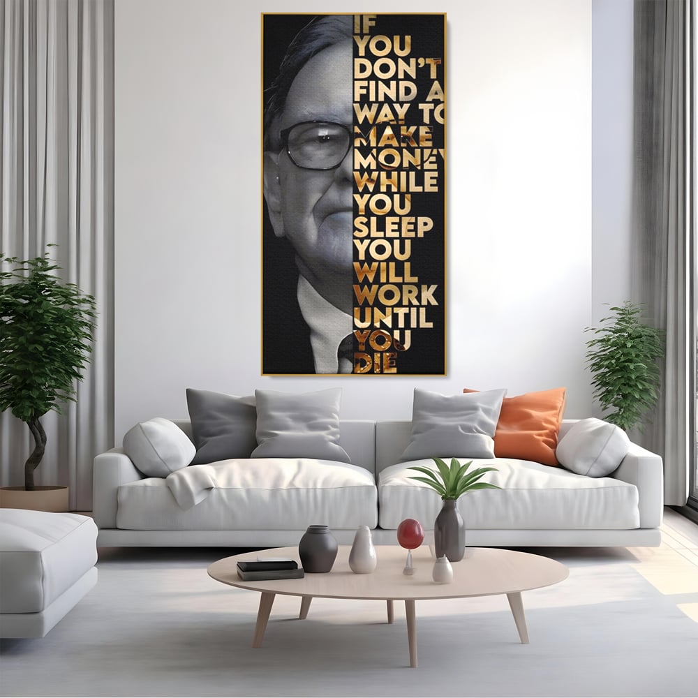 Leinwandbilder Premium LuxCanva® A1187, Warren Buffett , Geschäftsmann, Motivationsbild, Motivationsbild, Büro, Investor, leuchtende Farben