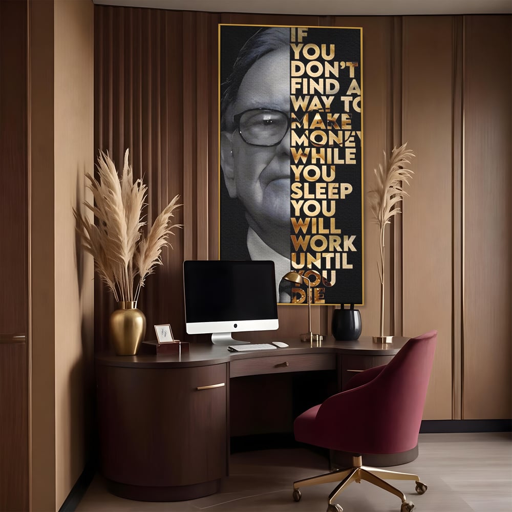 Leinwandbilder Premium LuxCanva® A1187, Warren Buffett , Geschäftsmann, Motivationsbild, Motivationsbild, Büro, Investor, leuchtende Farben