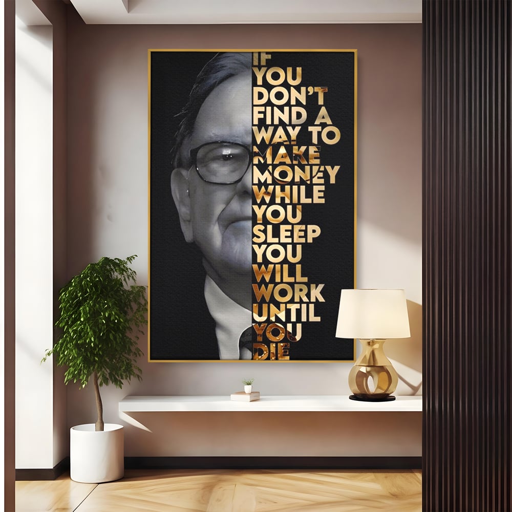 Leinwandbilder Premium LuxCanva® A1187, Warren Buffett , Geschäftsmann, Motivationsbild, Motivationsbild, Büro, Investor, leuchtende Farben