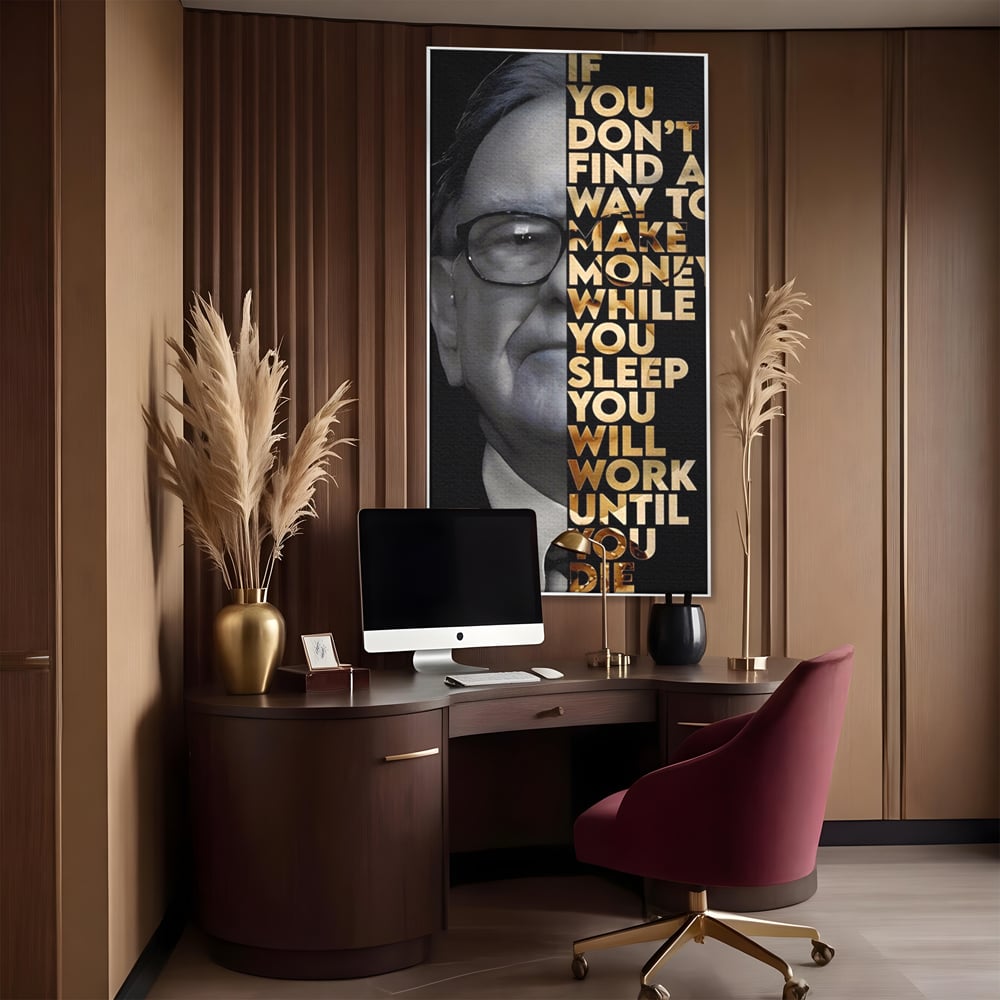 Leinwandbilder Premium LuxCanva® A1187, Warren Buffett , Geschäftsmann, Motivationsbild, Motivationsbild, Büro, Investor, leuchtende Farben