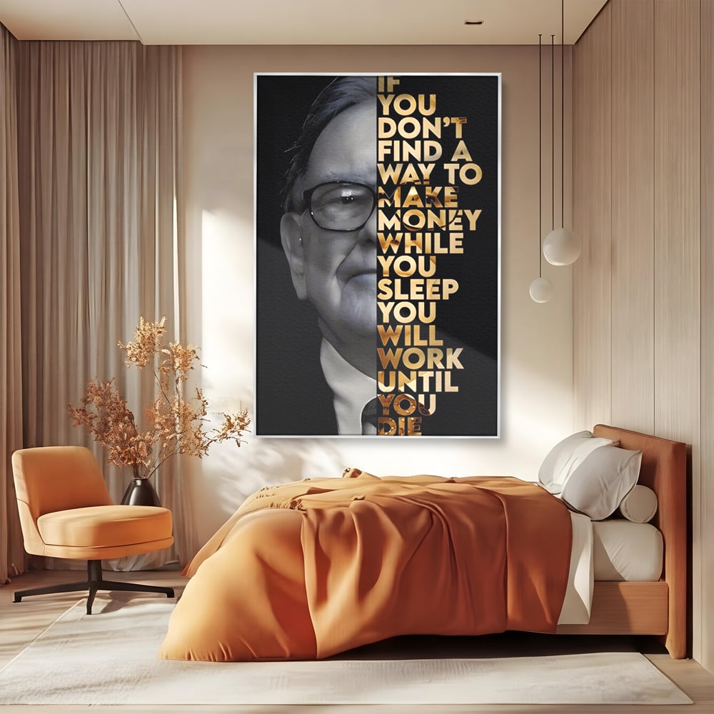 Leinwandbilder Premium LuxCanva® A1187, Warren Buffett , Geschäftsmann, Motivationsbild, Motivationsbild, Büro, Investor, leuchtende Farben