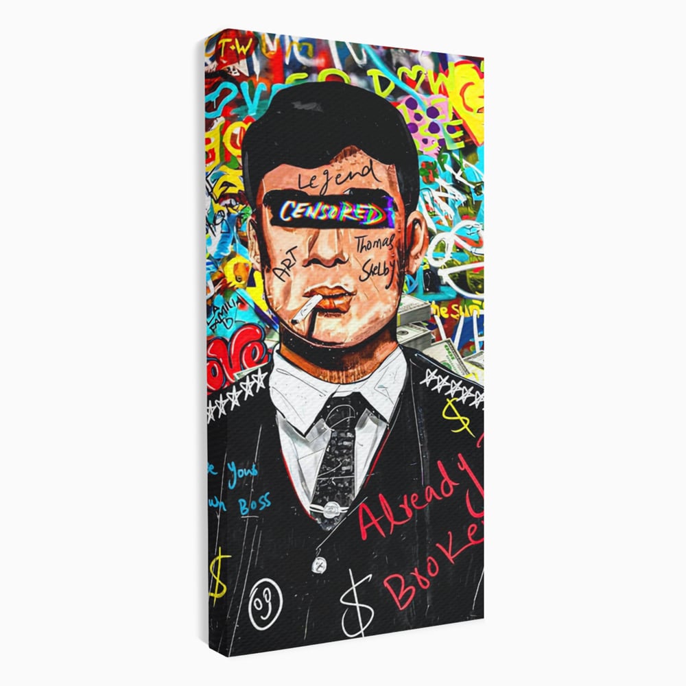 Tablou Canvas Premium LuxCanva® A1190, Tommy Shelby , Personaj, Living, Peaky Blinders, Multicolor, Culori Vibrante