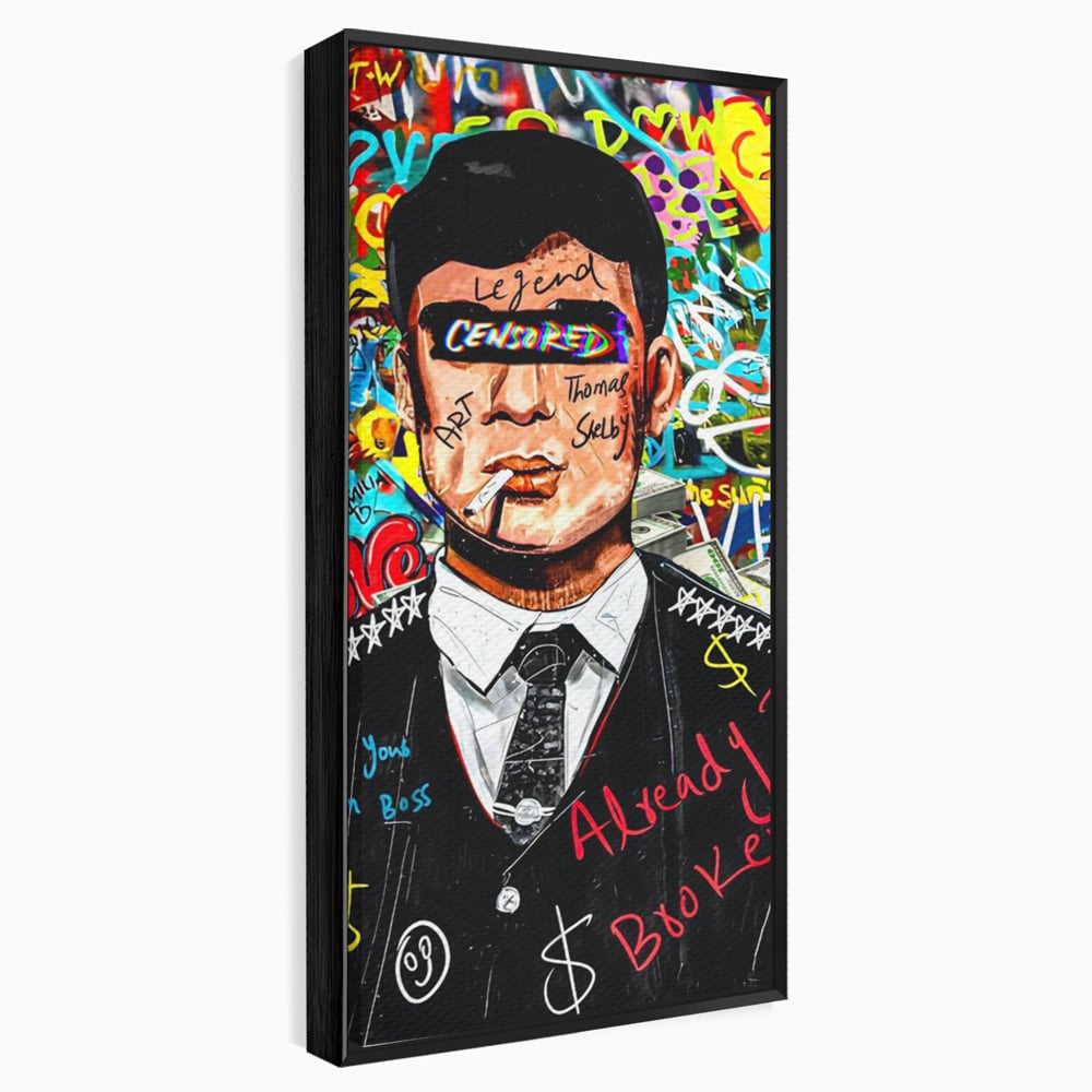 Tablou Canvas Premium LuxCanva® A1190, Tommy Shelby , Personaj, Living, Peaky Blinders, Multicolor, Culori Vibrante