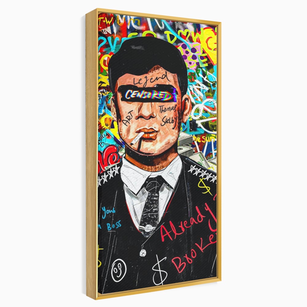 Tablou Canvas Premium LuxCanva® A1190, Tommy Shelby , Personaj, Living, Peaky Blinders, Multicolor, Culori Vibrante