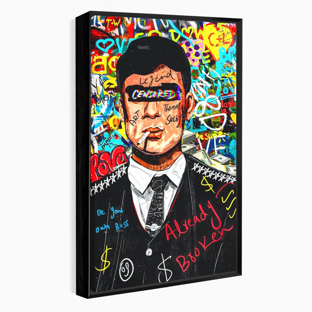 Tablou Canvas Premium LuxCanva® A1190, Tommy Shelby , Personaj, Living, Peaky Blinders, Multicolor, Culori Vibrante