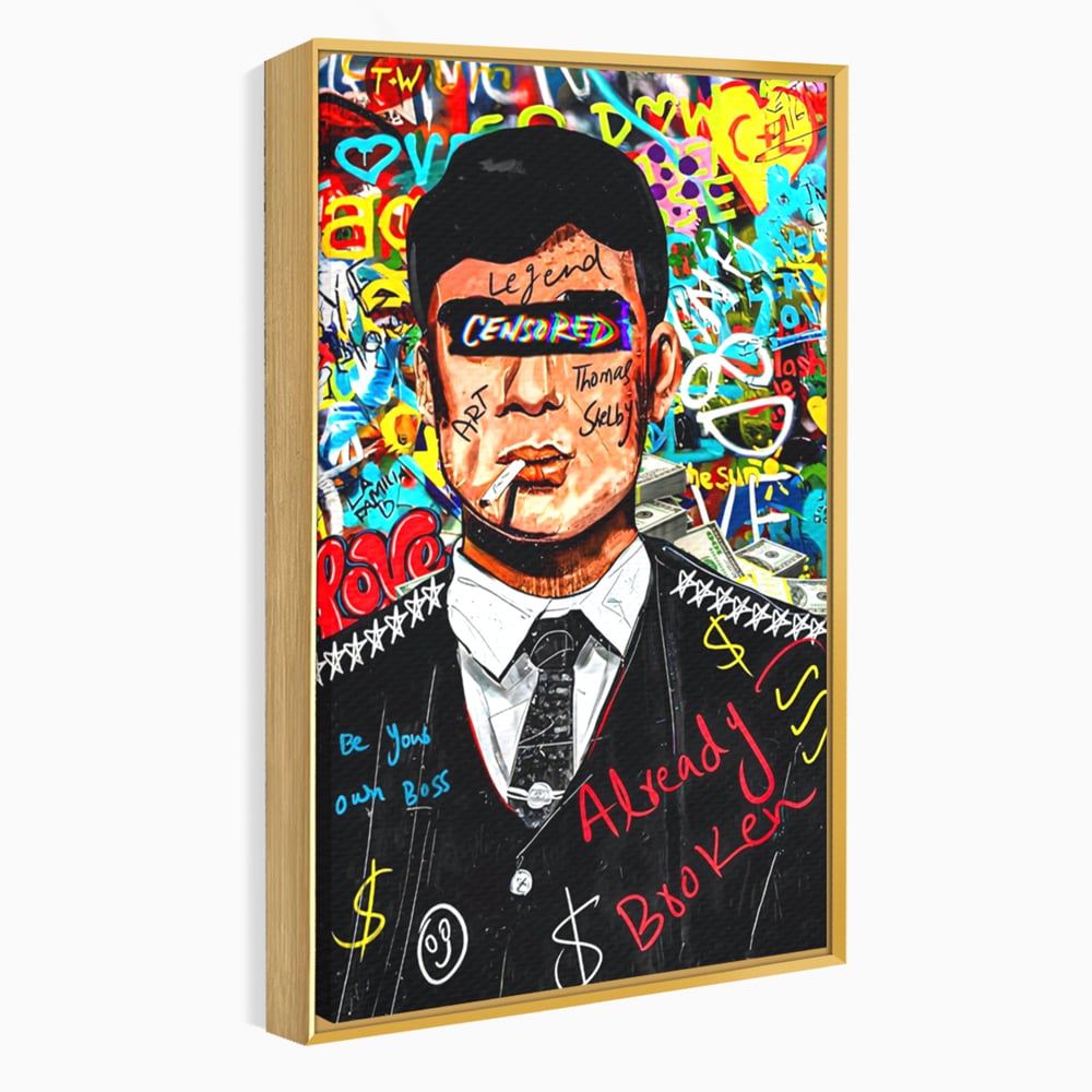 Tablou Canvas Premium LuxCanva® A1190, Tommy Shelby , Personaj, Living, Peaky Blinders, Multicolor, Culori Vibrante