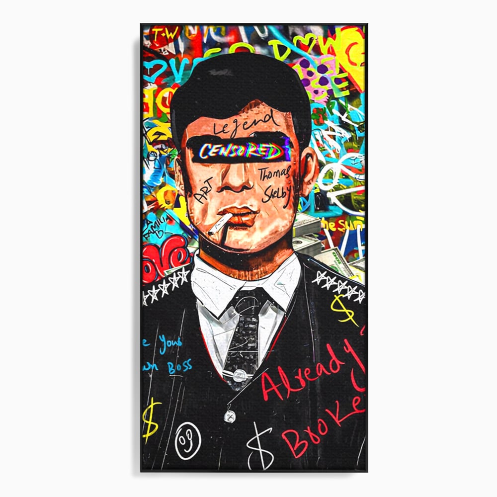 Tablou Canvas Premium LuxCanva® A1190, Tommy Shelby , Personaj, Living, Peaky Blinders, Multicolor, Culori Vibrante