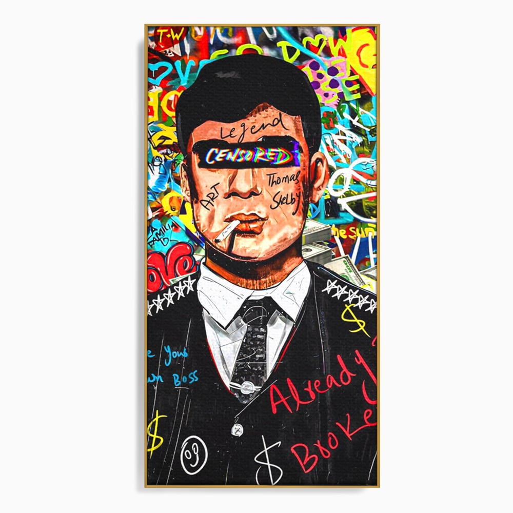Tablou Canvas Premium LuxCanva® A1190, Tommy Shelby , Personaj, Living, Peaky Blinders, Multicolor, Culori Vibrante