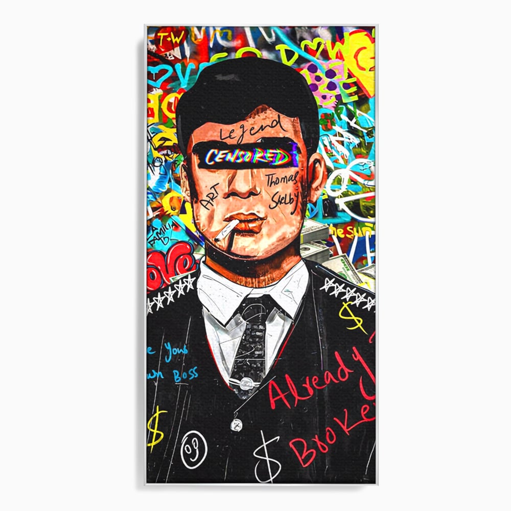 Tablou Canvas Premium LuxCanva® A1190, Tommy Shelby , Personaj, Living, Peaky Blinders, Multicolor, Culori Vibrante