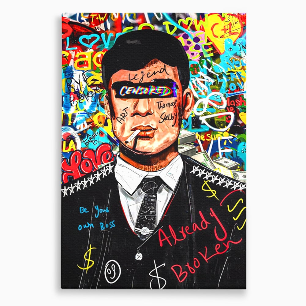 Tablou Canvas Premium LuxCanva® A1190, Tommy Shelby , Personaj, Living, Peaky Blinders, Multicolor, Culori Vibrante