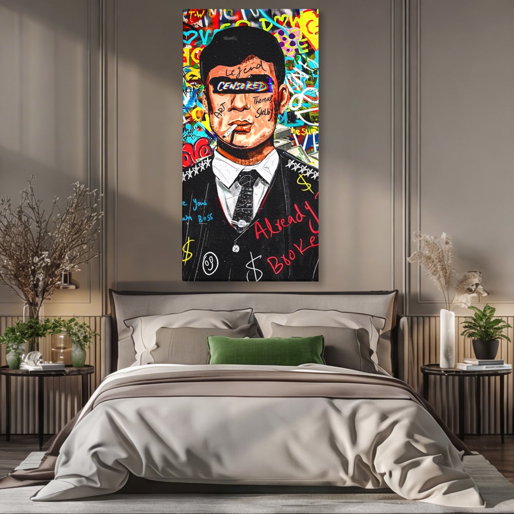 Tablou Canvas Premium LuxCanva® A1190, Tommy Shelby , Personaj, Living, Peaky Blinders, Multicolor, Culori Vibrante