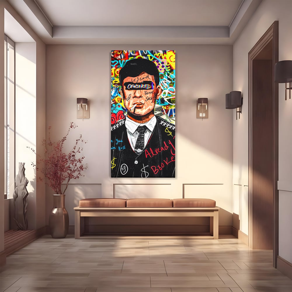 Tablou Canvas Premium LuxCanva® A1190, Tommy Shelby , Personaj, Living, Peaky Blinders, Multicolor, Culori Vibrante