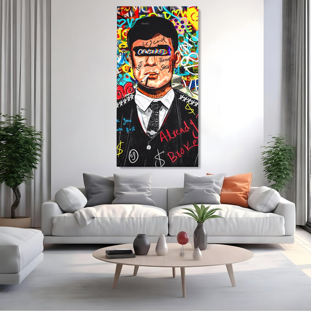 Tablou Canvas Premium LuxCanva® A1190, Tommy Shelby , Personaj, Living, Peaky Blinders, Multicolor, Culori Vibrante