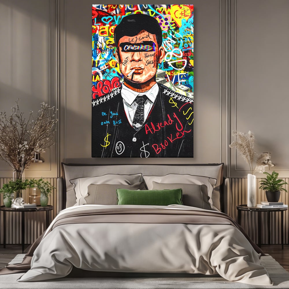 Tablou Canvas Premium LuxCanva® A1190, Tommy Shelby , Personaj, Living, Peaky Blinders, Multicolor, Culori Vibrante