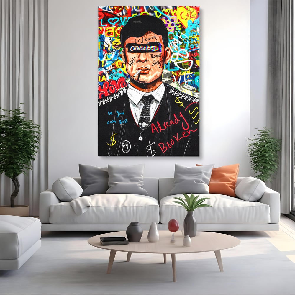 Tablou Canvas Premium LuxCanva® A1190, Tommy Shelby , Personaj, Living, Peaky Blinders, Multicolor, Culori Vibrante