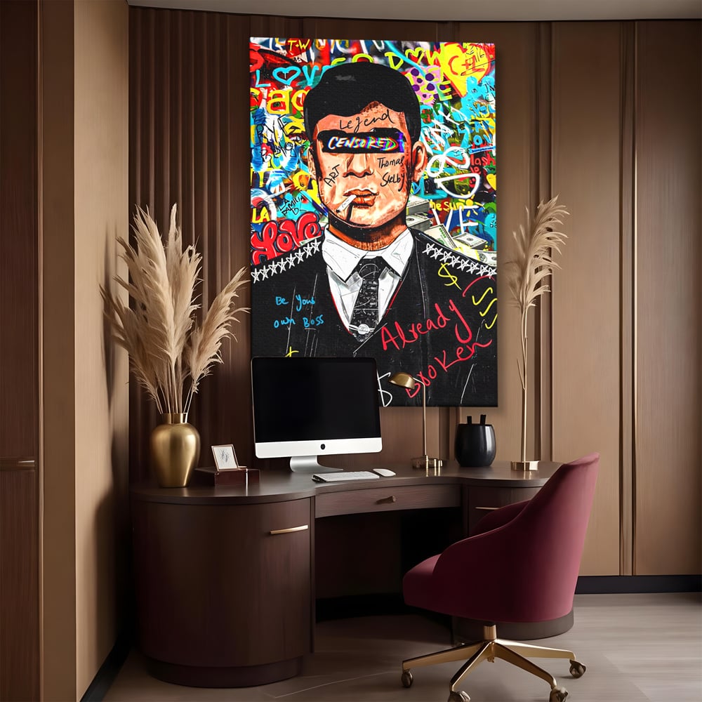 Tablou Canvas Premium LuxCanva® A1190, Tommy Shelby , Personaj, Living, Peaky Blinders, Multicolor, Culori Vibrante