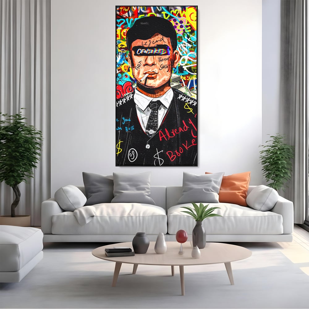Tablou Canvas Premium LuxCanva® A1190, Tommy Shelby , Personaj, Living, Peaky Blinders, Multicolor, Culori Vibrante