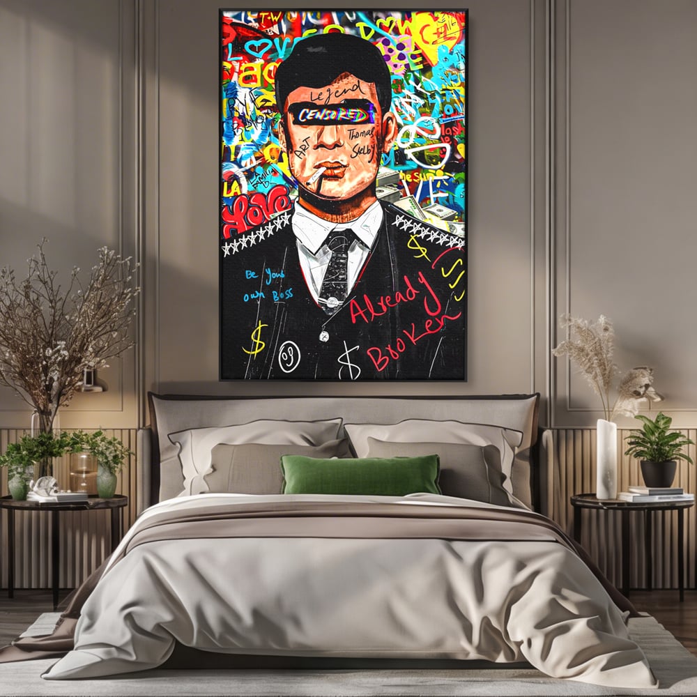 Tablou Canvas Premium LuxCanva® A1190, Tommy Shelby , Personaj, Living, Peaky Blinders, Multicolor, Culori Vibrante