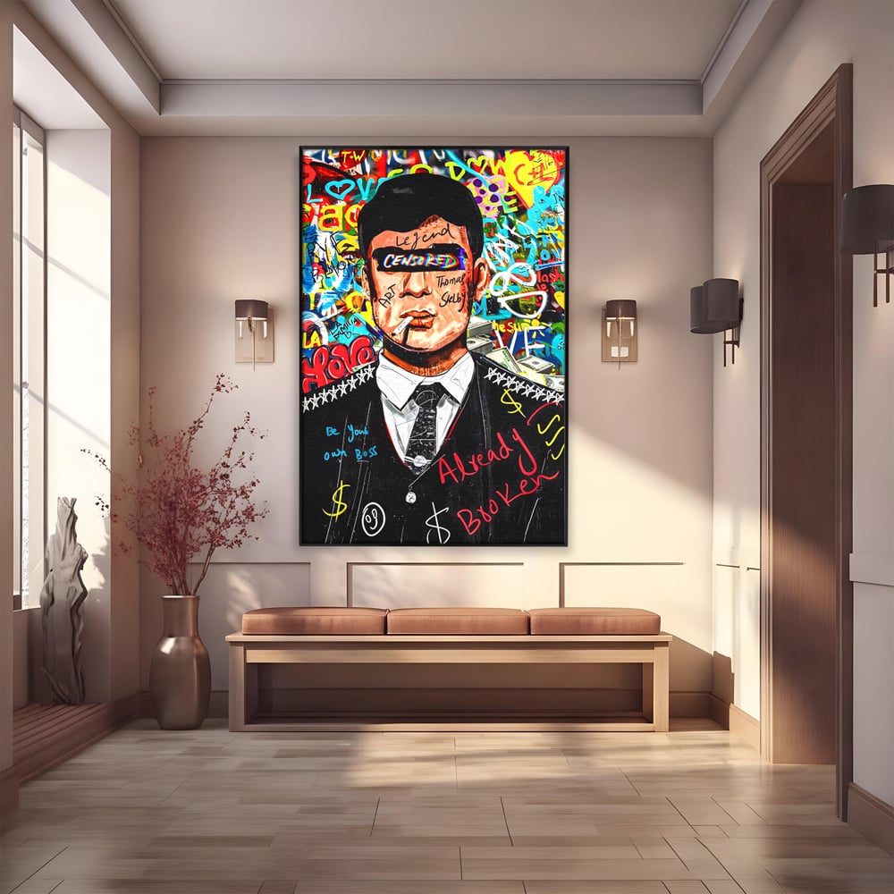 Tablou Canvas Premium LuxCanva® A1190, Tommy Shelby , Personaj, Living, Peaky Blinders, Multicolor, Culori Vibrante