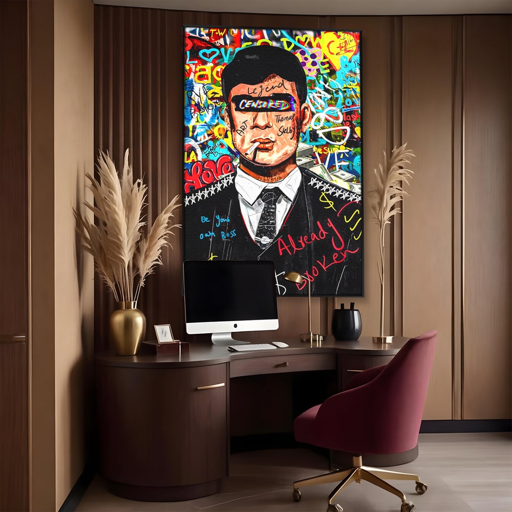 Tablou Canvas Premium LuxCanva® A1190, Tommy Shelby , Personaj, Living, Peaky Blinders, Multicolor, Culori Vibrante