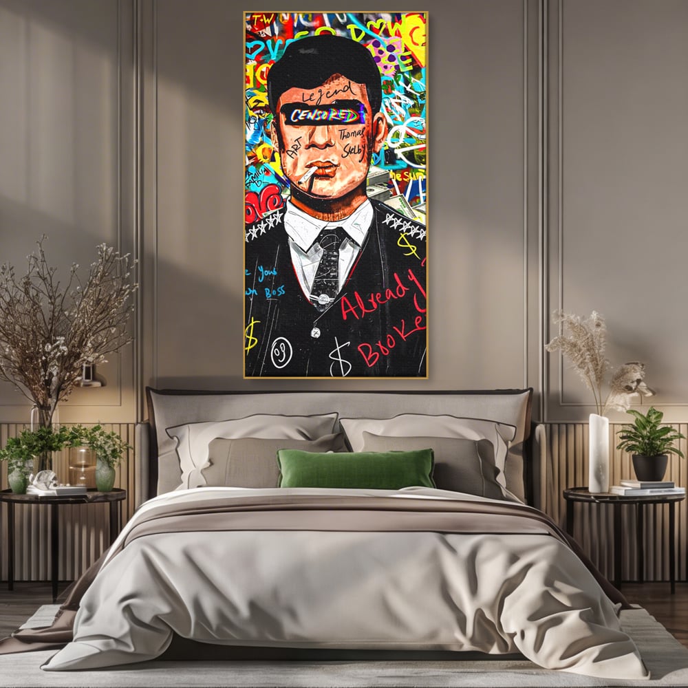 Tablou Canvas Premium LuxCanva® A1190, Tommy Shelby , Personaj, Living, Peaky Blinders, Multicolor, Culori Vibrante