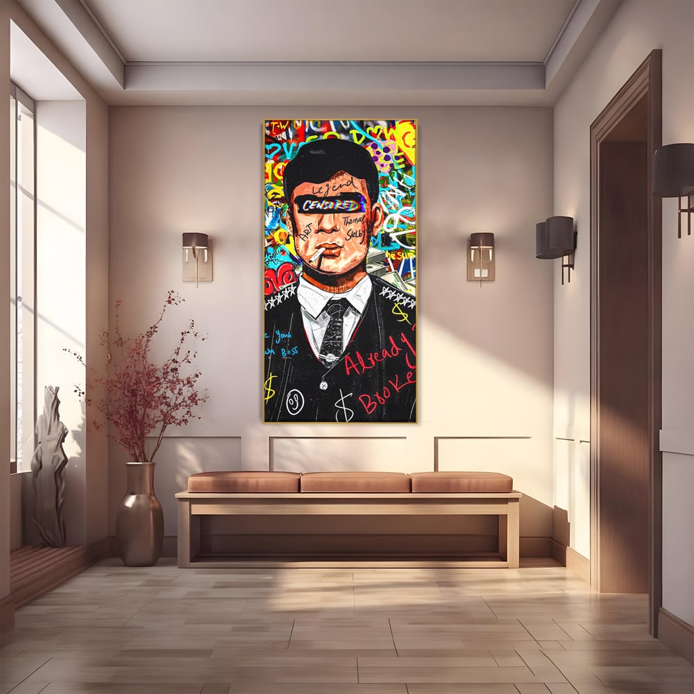 Tablou Canvas Premium LuxCanva® A1190, Tommy Shelby , Personaj, Living, Peaky Blinders, Multicolor, Culori Vibrante
