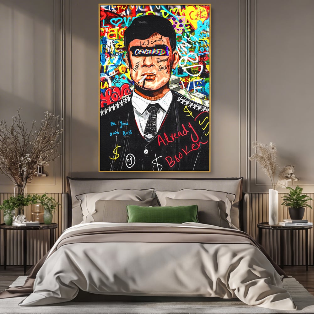 Tablou Canvas Premium LuxCanva® A1190, Tommy Shelby , Personaj, Living, Peaky Blinders, Multicolor, Culori Vibrante