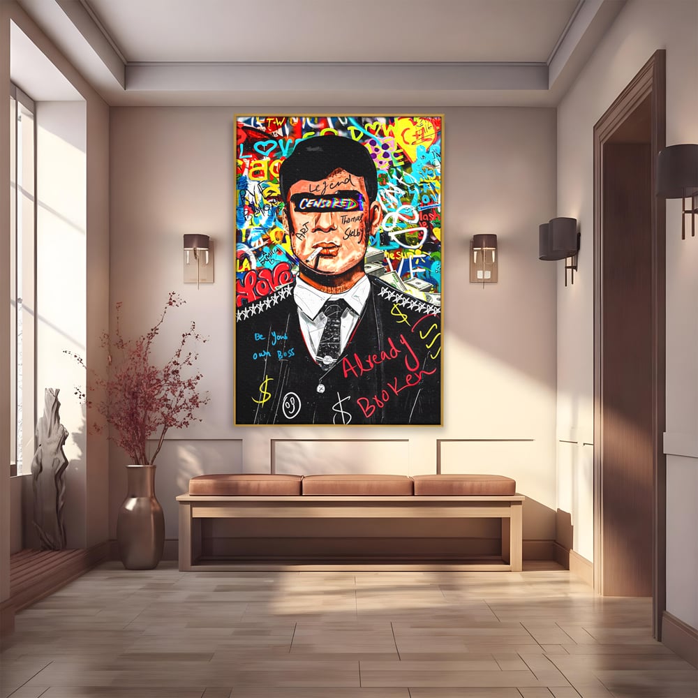 Tablou Canvas Premium LuxCanva® A1190, Tommy Shelby , Personaj, Living, Peaky Blinders, Multicolor, Culori Vibrante