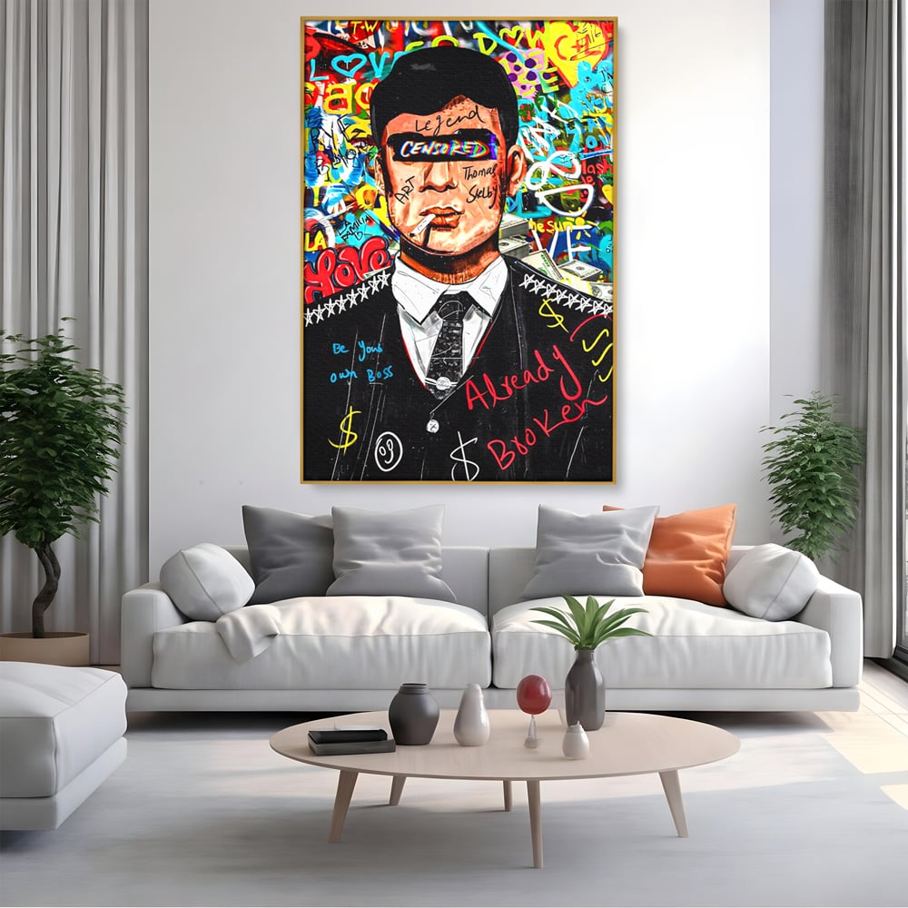 Tablou Canvas Premium LuxCanva® A1190, Tommy Shelby , Personaj, Living, Peaky Blinders, Multicolor, Culori Vibrante