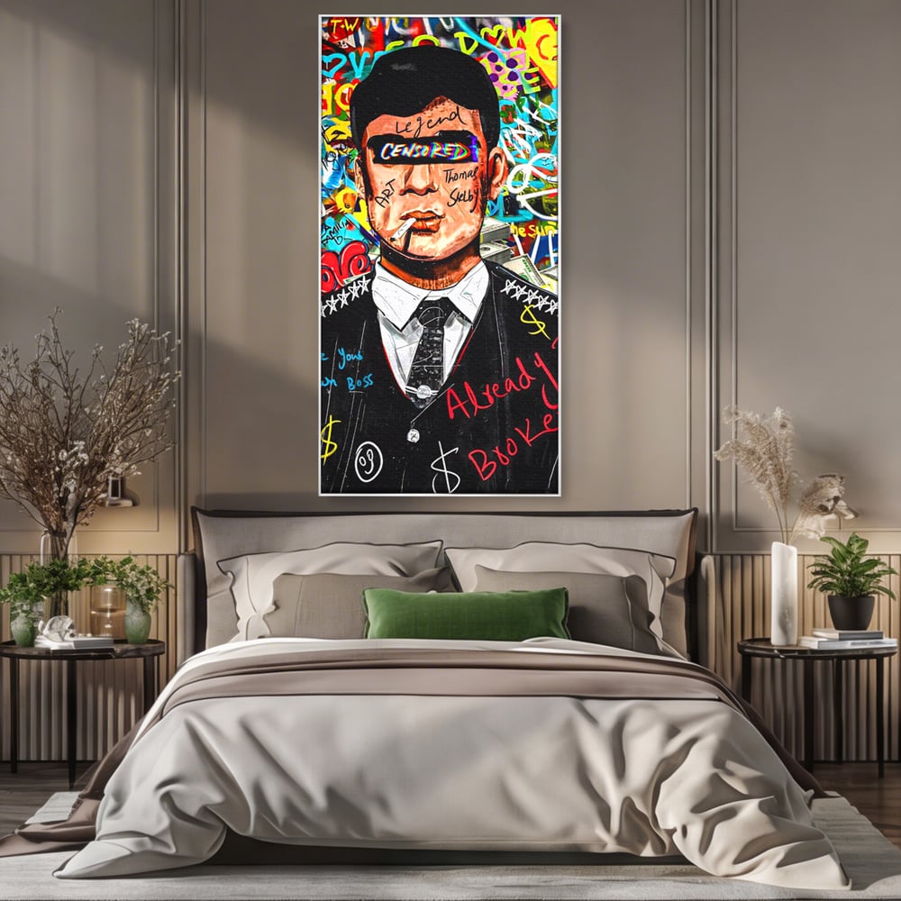 Tablou Canvas Premium LuxCanva® A1190, Tommy Shelby , Personaj, Living, Peaky Blinders, Multicolor, Culori Vibrante