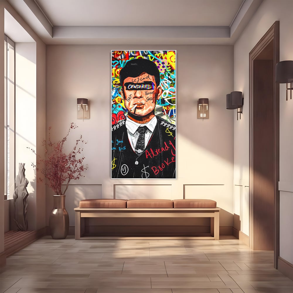 Tablou Canvas Premium LuxCanva® A1190, Tommy Shelby , Personaj, Living, Peaky Blinders, Multicolor, Culori Vibrante