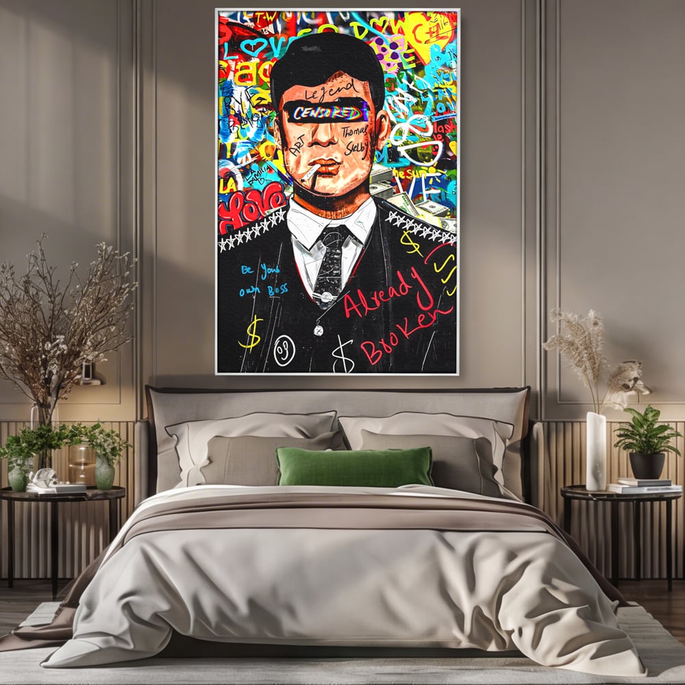 Tablou Canvas Premium LuxCanva® A1190, Tommy Shelby , Personaj, Living, Peaky Blinders, Multicolor, Culori Vibrante