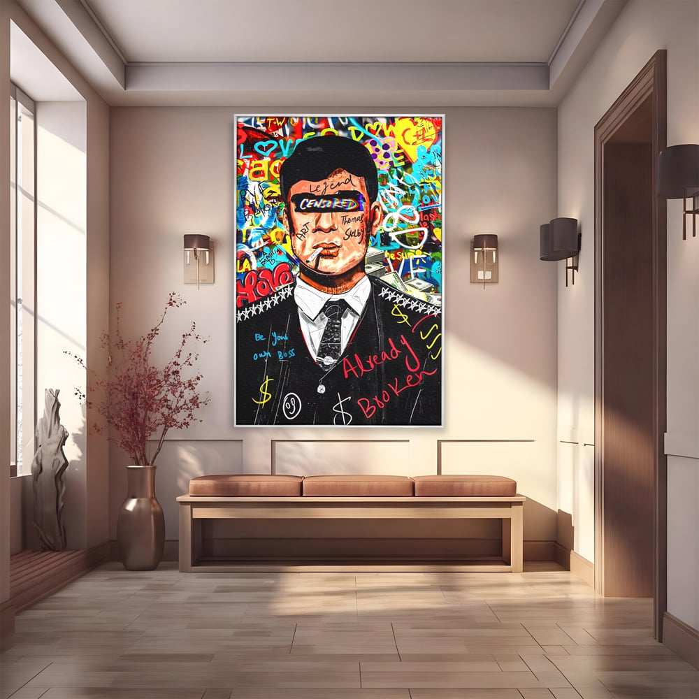 Tablou Canvas Premium LuxCanva® A1190, Tommy Shelby , Personaj, Living, Peaky Blinders, Multicolor, Culori Vibrante