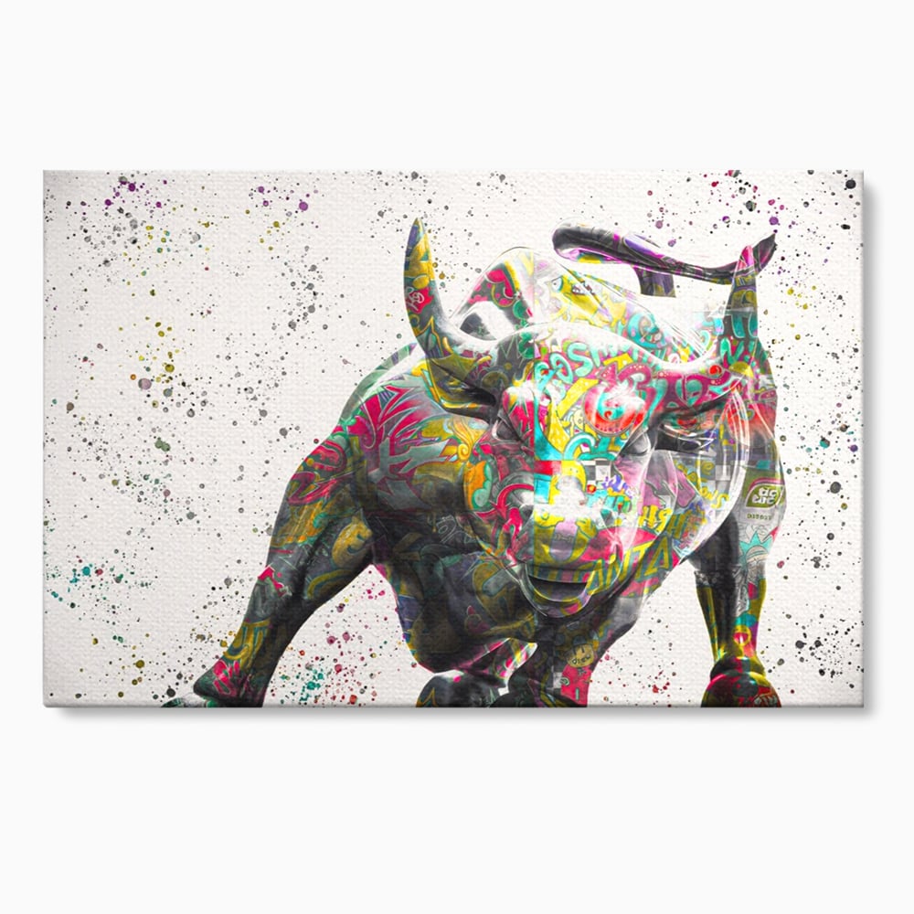 Tablou Canvas Premium LuxCanva® A1191, Bull Market ,  Stock Market, Birou, Financiar, Colorat, Culori Vibrante