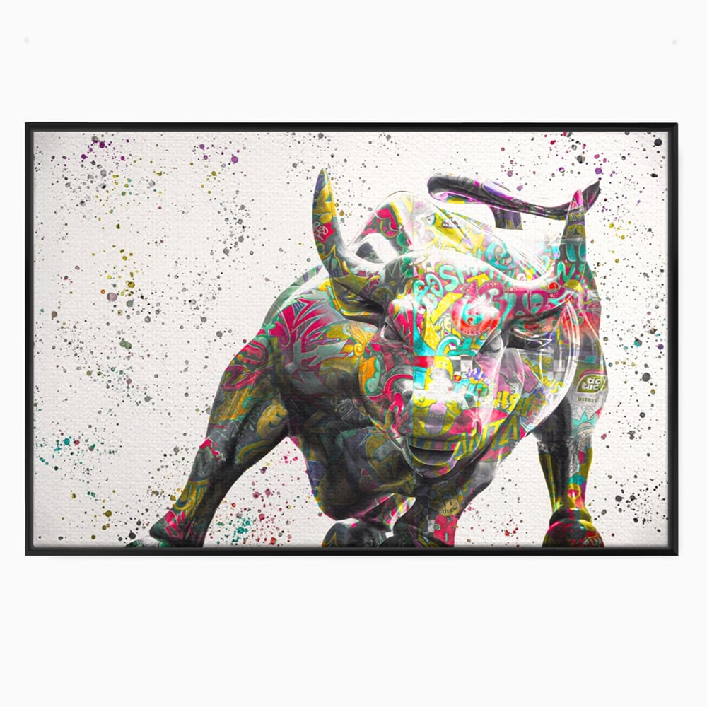 Tablou Canvas Premium LuxCanva® A1191, Bull Market ,  Stock Market, Birou, Financiar, Colorat, Culori Vibrante