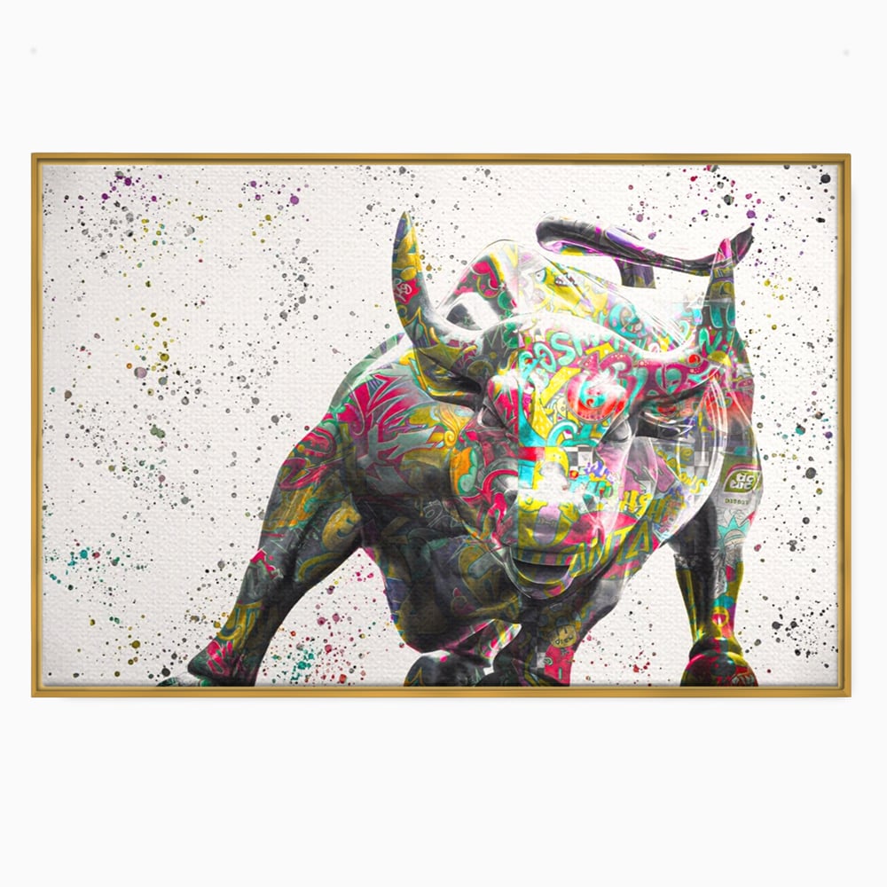 Tablou Canvas Premium LuxCanva® A1191, Bull Market ,  Stock Market, Birou, Financiar, Colorat, Culori Vibrante