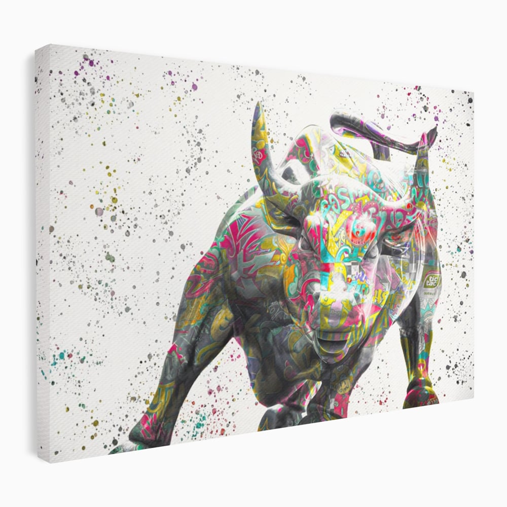 Tablou Canvas Premium LuxCanva® A1191, Bull Market ,  Stock Market, Birou, Financiar, Colorat, Culori Vibrante