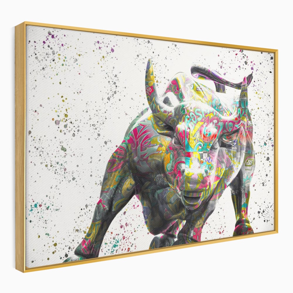 Tablou Canvas Premium LuxCanva® A1191, Bull Market ,  Stock Market, Birou, Financiar, Colorat, Culori Vibrante
