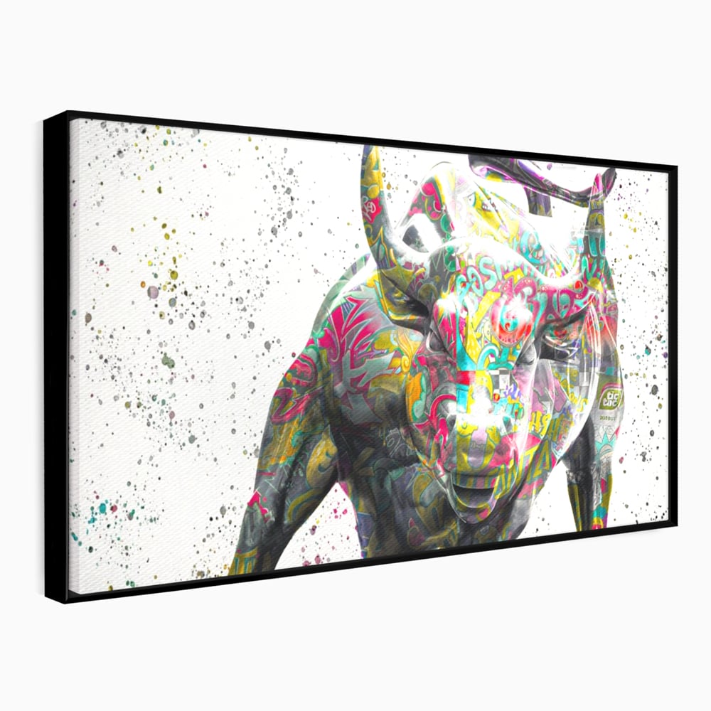 Tablou Canvas Premium LuxCanva® A1191, Bull Market ,  Stock Market, Birou, Financiar, Colorat, Culori Vibrante
