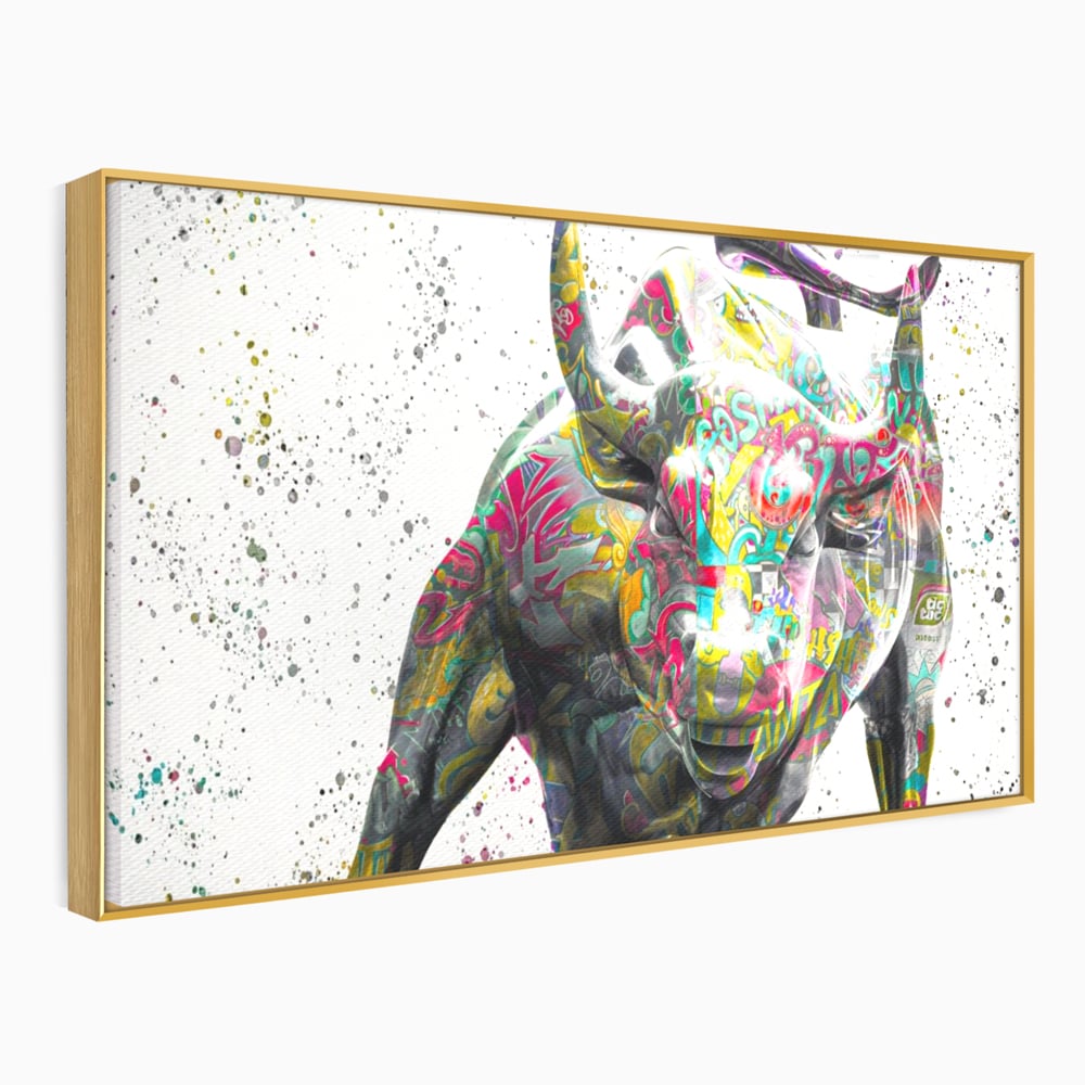 Tablou Canvas Premium LuxCanva® A1191, Bull Market ,  Stock Market, Birou, Financiar, Colorat, Culori Vibrante