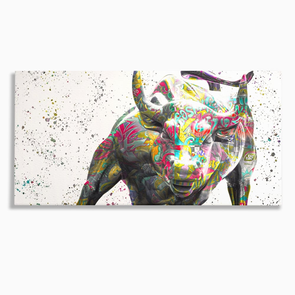 Tablou Canvas Premium LuxCanva® A1191, Bull Market ,  Stock Market, Birou, Financiar, Colorat, Culori Vibrante