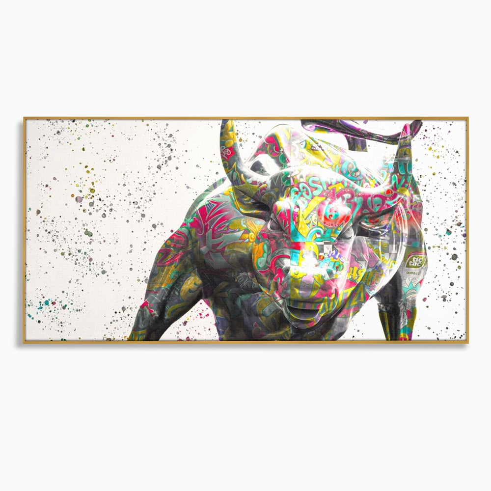 Tablou Canvas Premium LuxCanva® A1191, Bull Market ,  Stock Market, Birou, Financiar, Colorat, Culori Vibrante