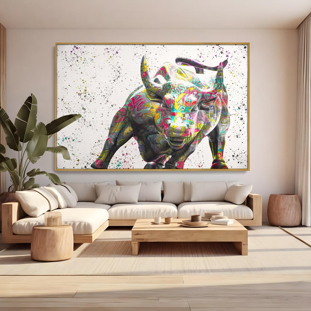 Tablou Canvas Premium LuxCanva® A1191, Bull Market ,  Stock Market, Birou, Financiar, Colorat, Culori Vibrante