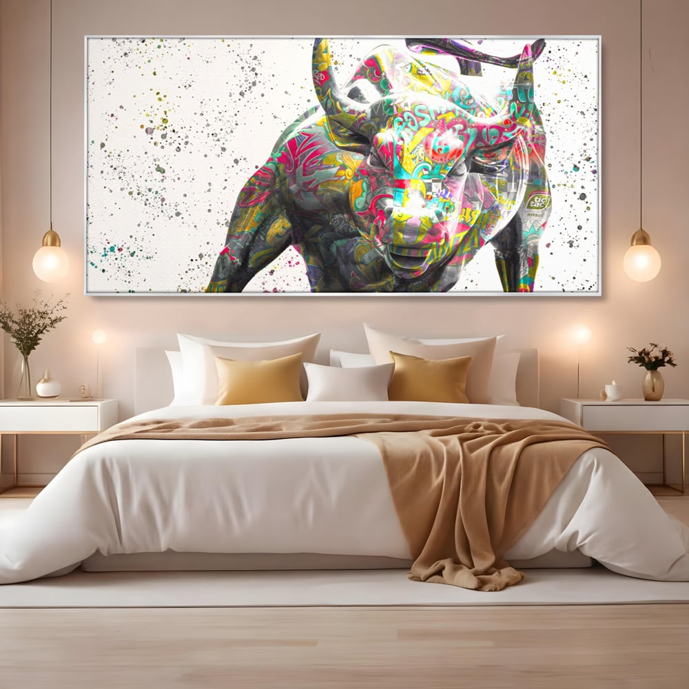 Tablou Canvas Premium LuxCanva® A1191, Bull Market ,  Stock Market, Birou, Financiar, Colorat, Culori Vibrante