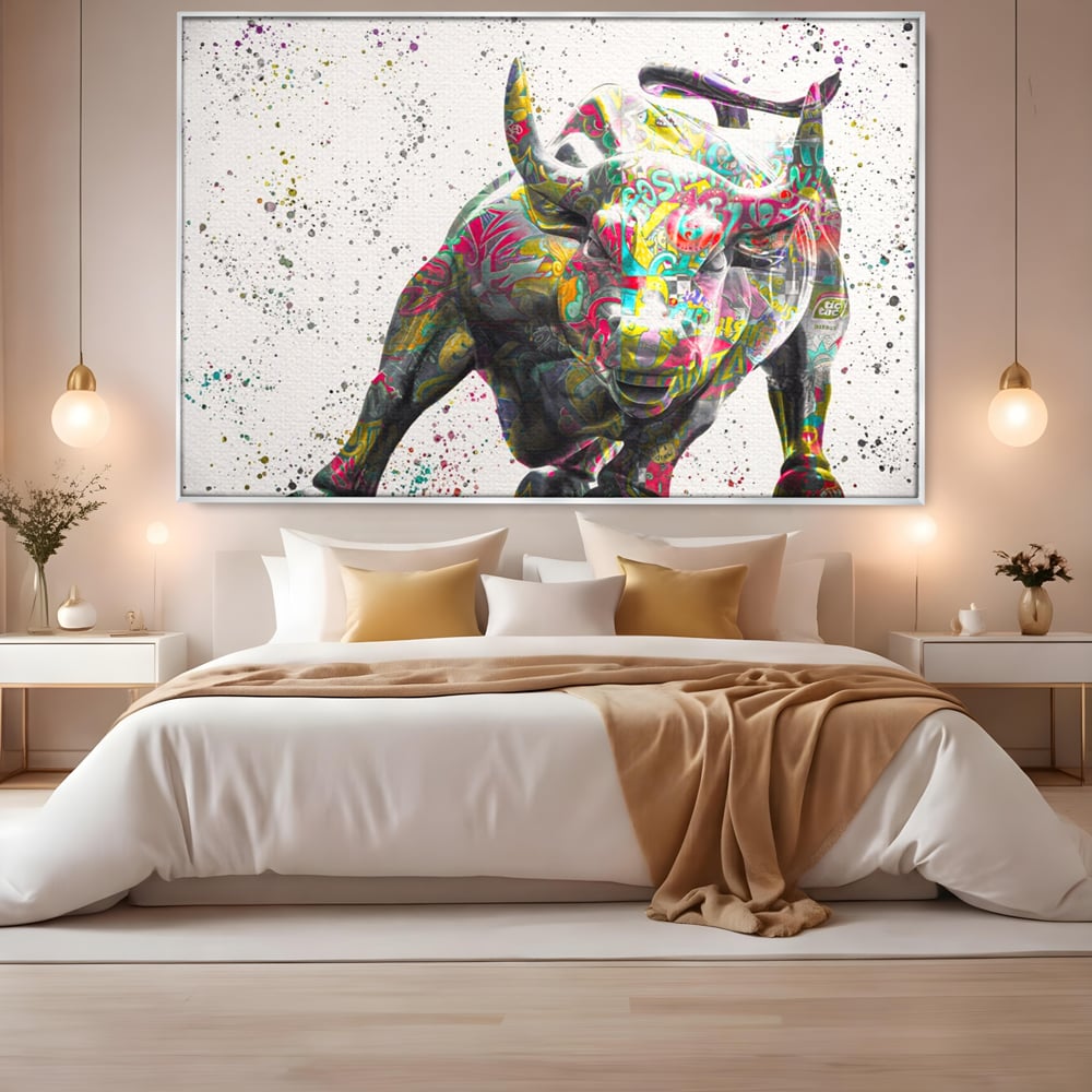Tablou Canvas Premium LuxCanva® A1191, Bull Market ,  Stock Market, Birou, Financiar, Colorat, Culori Vibrante
