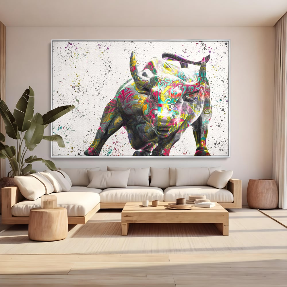 Tablou Canvas Premium LuxCanva® A1191, Bull Market ,  Stock Market, Birou, Financiar, Colorat, Culori Vibrante