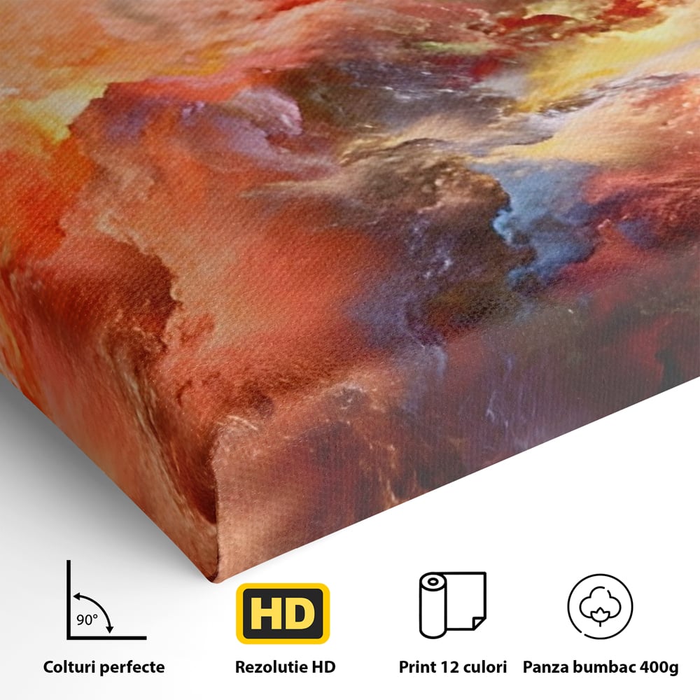 Tablou Canvas Premium LuxCanva® A1194, Abstract Red , Colorat, Rosu, Living, Culori Vibrante