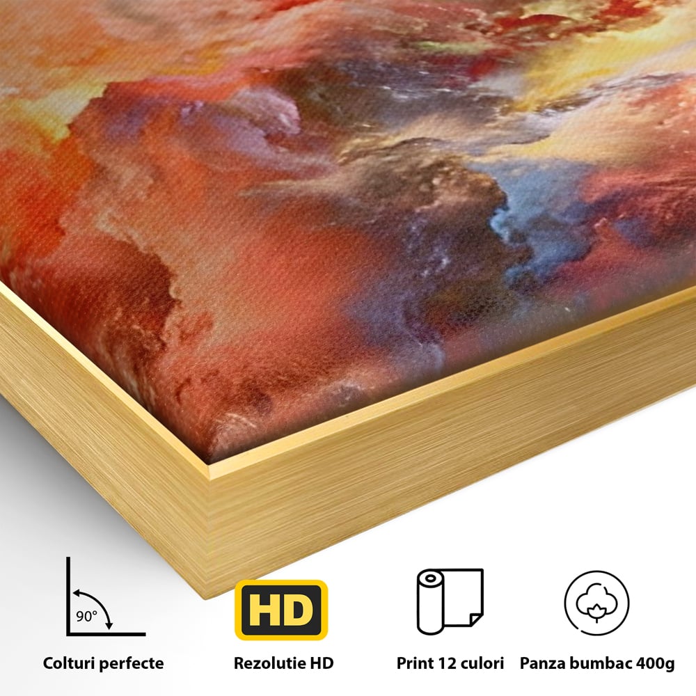 Tablou Canvas Premium LuxCanva® A1194, Abstract Red , Colorat, Rosu, Living, Culori Vibrante